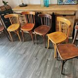 Series of 6 mismatched bistro chairs Mahieu and Luterma