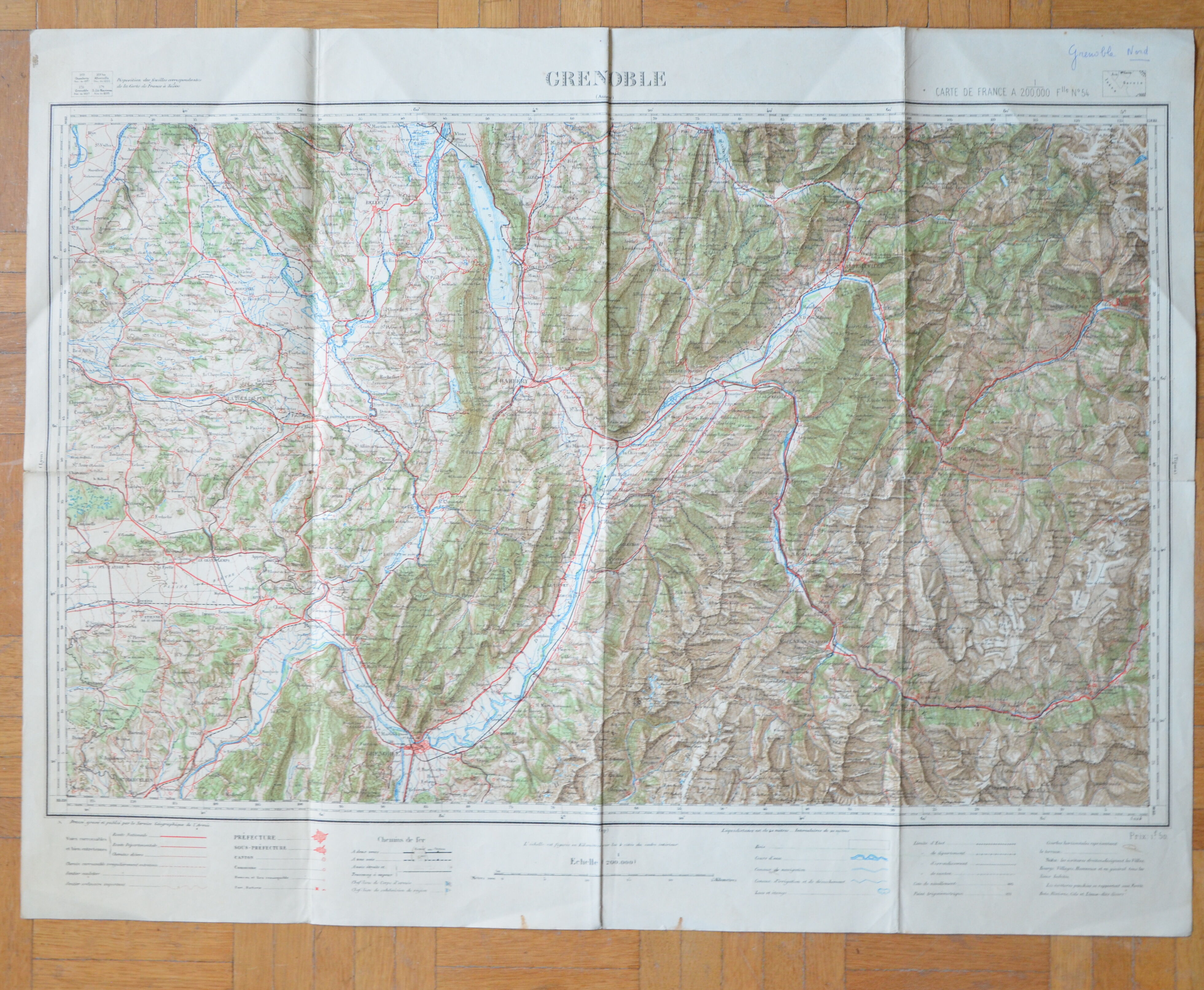 Carte vintage de Grenoble