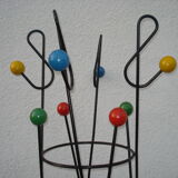 Roger Feraud "ground key" coat holder with 8 50s balls