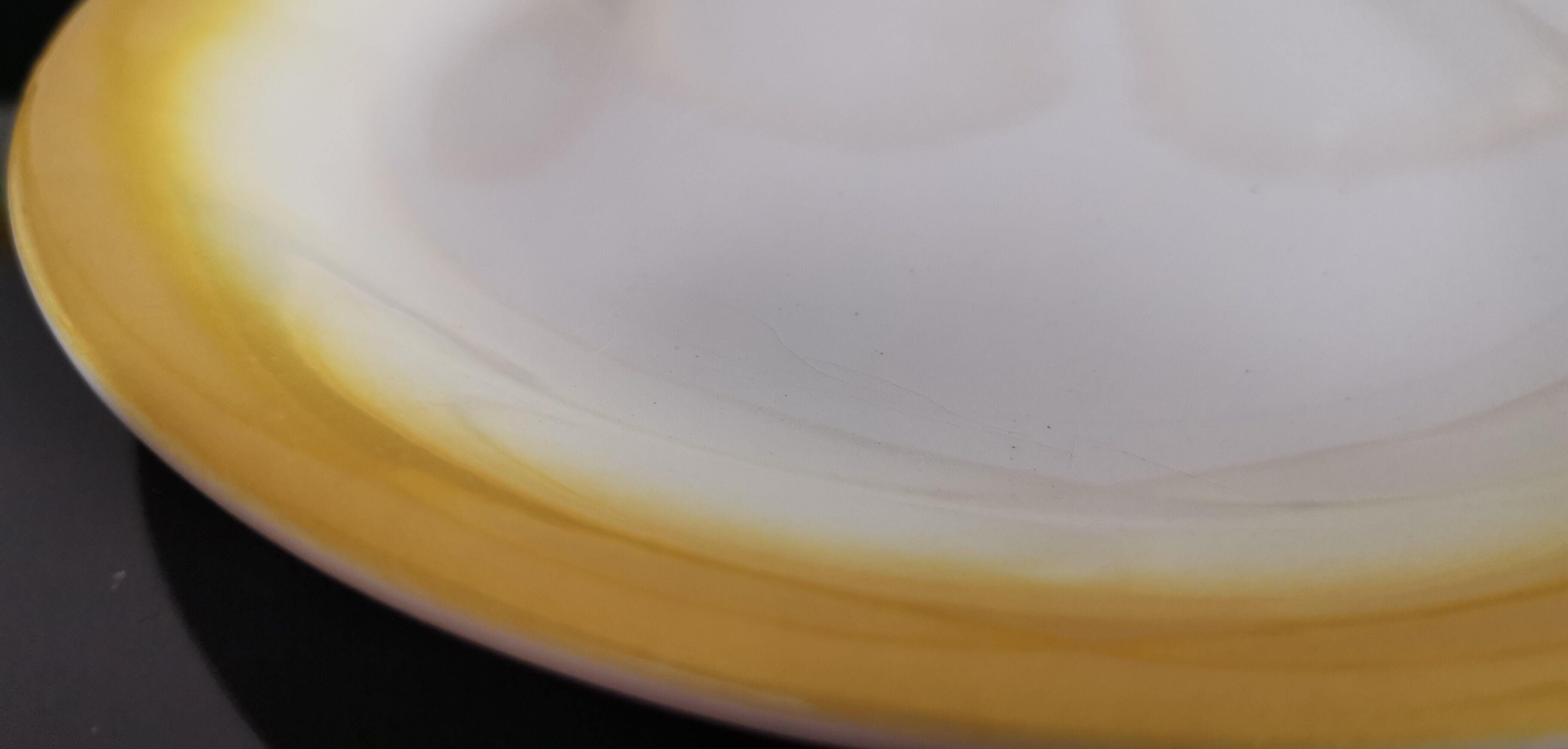 9 plates for dessert old moulin des loups vintage yellow edge