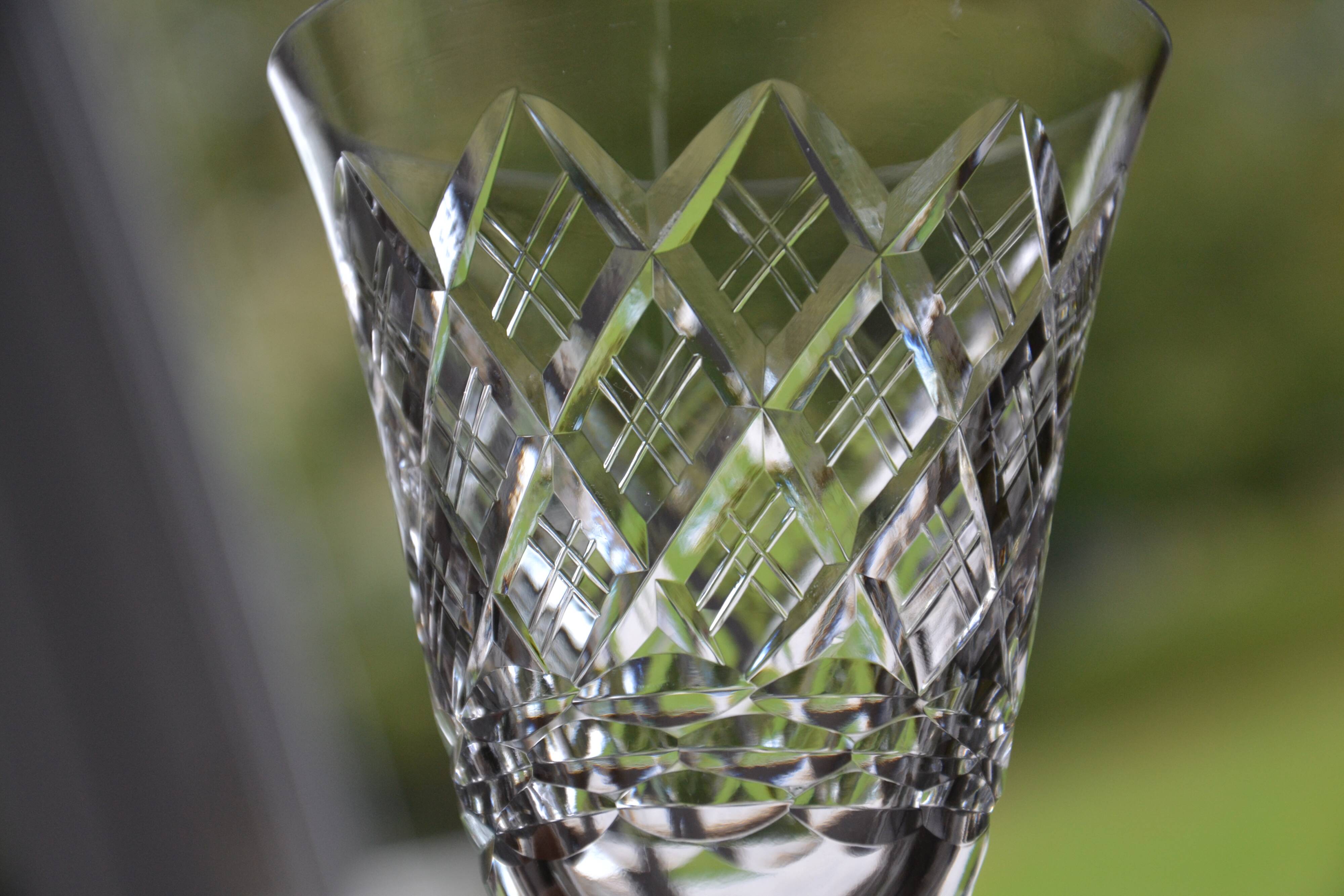 7 cut crystal wine glasses