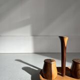 Scandinavian teak wood salt and pepper shaker set, 1950