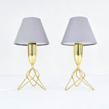 Pair of danish mid-century modern tripod table lamps Eric Merthen