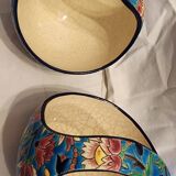 Bowl with handle in Longwy enamels