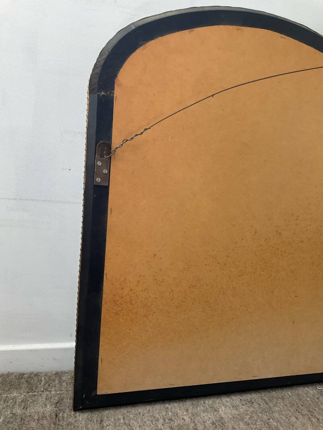 Large vintage brass and glazing bead mirror