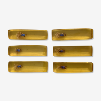 6 resin knife holder decorated with beetles