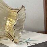 Vintage tulip-shaped portable lamp in gilded glass.