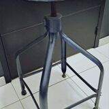 Height-adjustable industrial metal stool