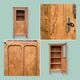 Parisian cabinet glazed raw wood nymphs and carved art nouveau decorations