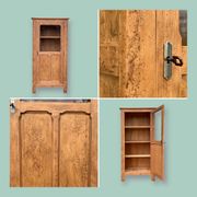 Parisian cabinet glazed raw wood nymphs and carved art nouveau decorations