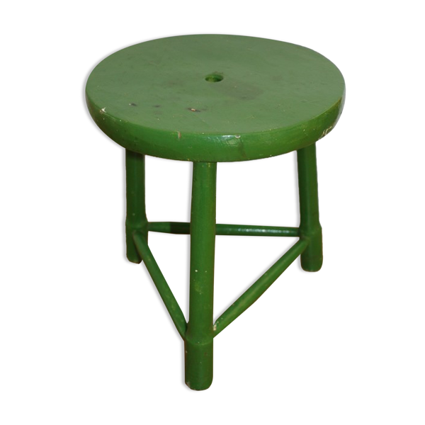 Tabouret tripode bois vert 400mm
