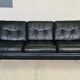 Vintage danish retro nili stoppmøbler 3 person sofa in black leather 1960s