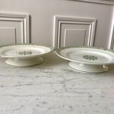 Pair of low compotiers terre de fer st amand green early twentieth century