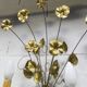 Pair of double flower bouquet sconces in brass 1960