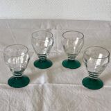 Set of 4 sweet wine glasses from the 1930s
