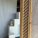 Rattan foot mirror with braces H:2m