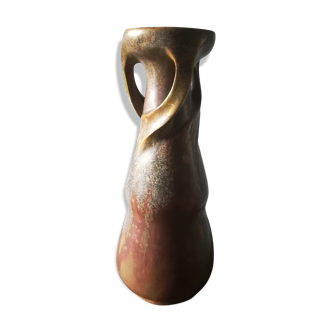 Vase en grès flammé à reflets or, france 1925/30
