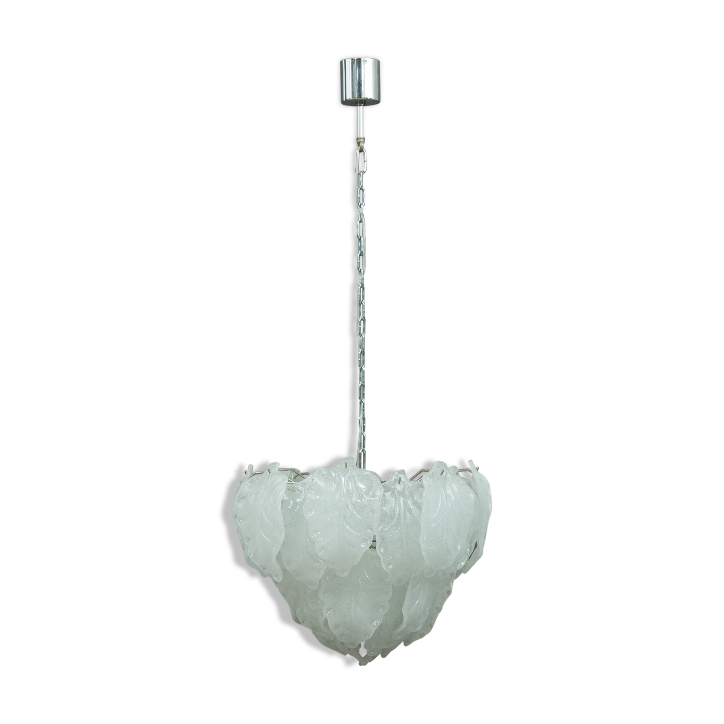 Lustre italien givré en verre de Murano