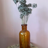 Amber glass bottle vase