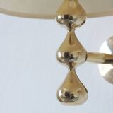 24 carat gold plated teardrop wall lamps by Hugo Asmussen, Denmark, 1970s, set of 2