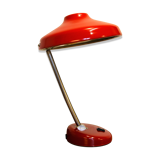 Carmine red saucer/UFO articulated years 50/60 desk lamp