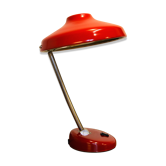 Carmine red saucer/UFO articulated years 50/60 desk lamp