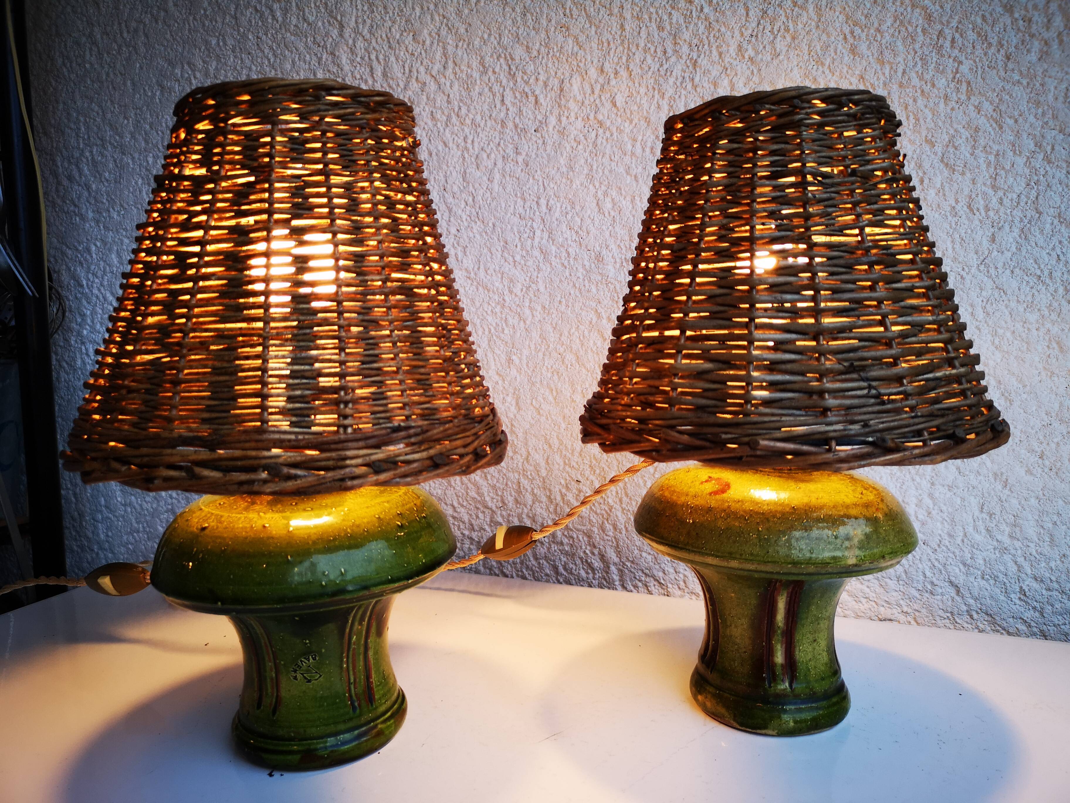 Pair of ceramic lamps