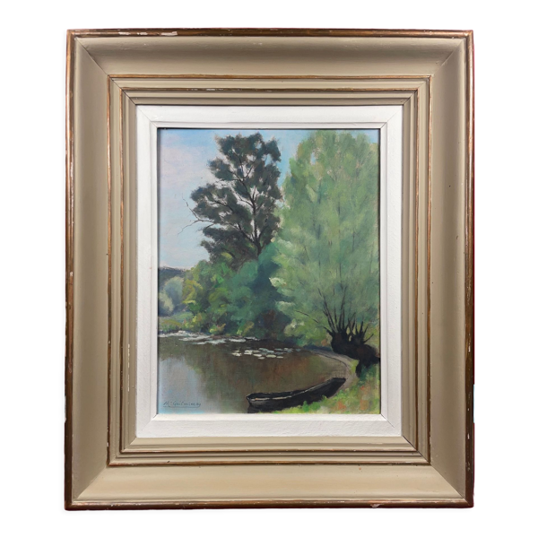 Tableau M. Guilmineau peintre vendée deux Sèvres Venise verte, Coulon....