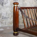 Wood and brass sofa frame, Italy, 1970s