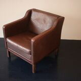 Armchair in natural leather, Denmark, 1960s