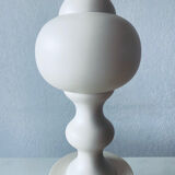 Large turned white wooden lamp