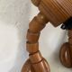 Pair of articulated Scandinavian wall lights SOLBACKEN in vintage wood