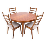 Set of chairs with a table, Danish design, 1960s.