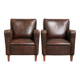 Sturdy set of vintage sheepskin armchairs with a nice English design