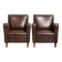 Sturdy set of vintage sheepskin armchairs with a nice English design