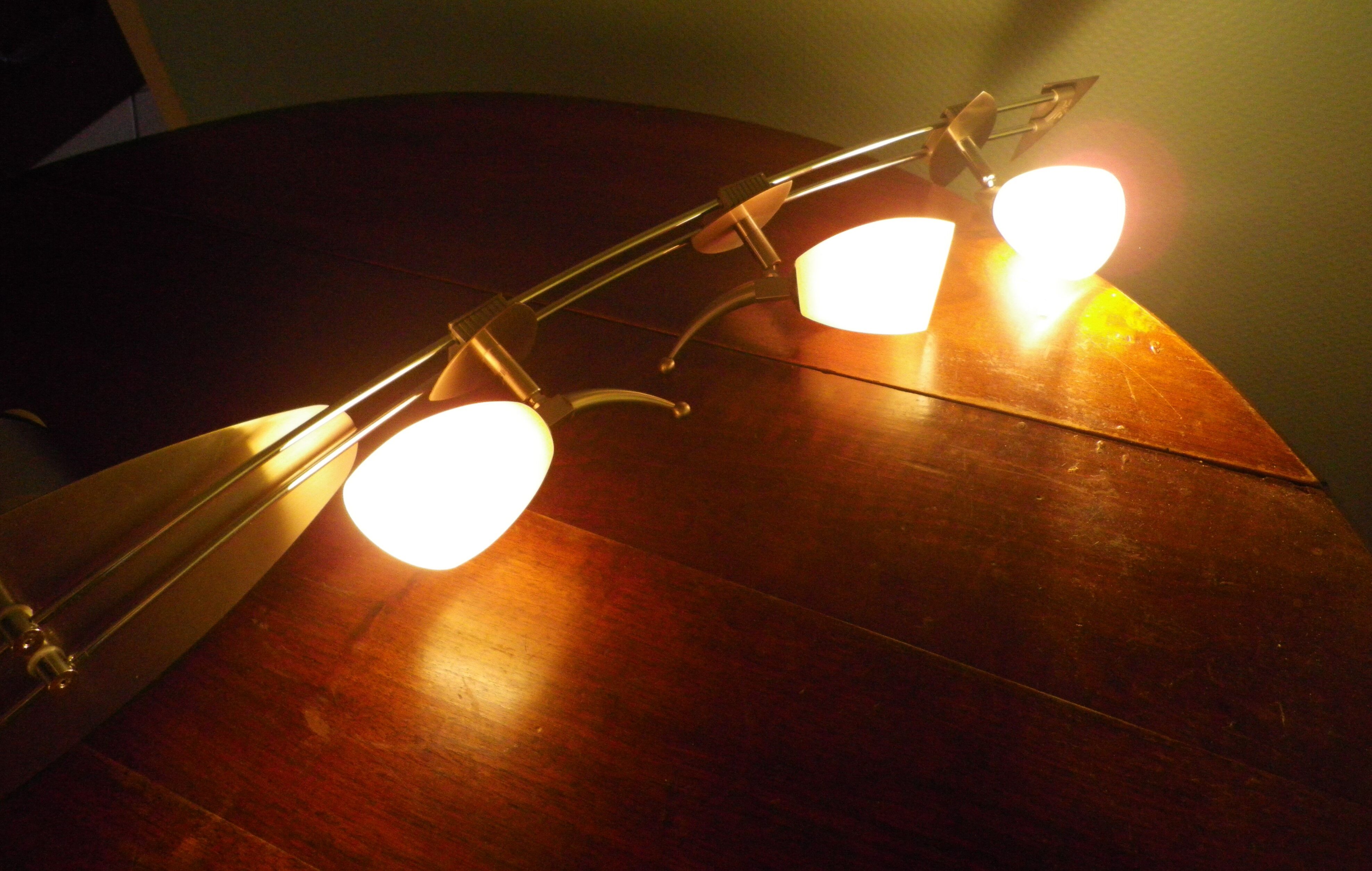 "Paulmann" 1m40 design hanging 6 lights anodized aluminium - 70s