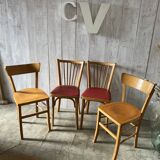 Set of 4 mismatched bistro chairs