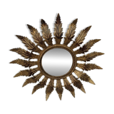 Aged metal sun mirror country decoration