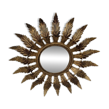 Miroir soleil métal vieilli décoration campagne