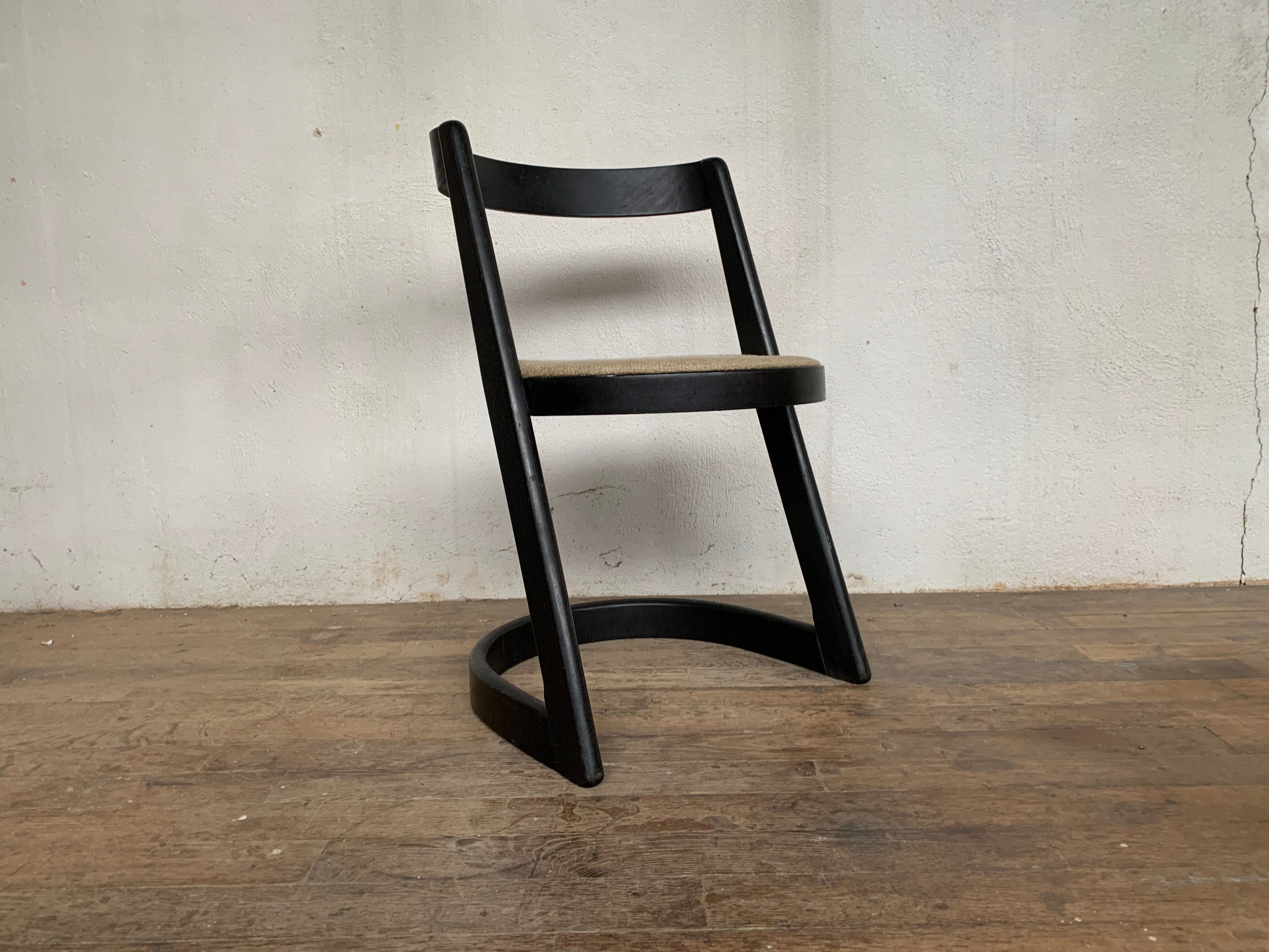 4 Vintage Baumann chairs Halfa 1970 cut wood