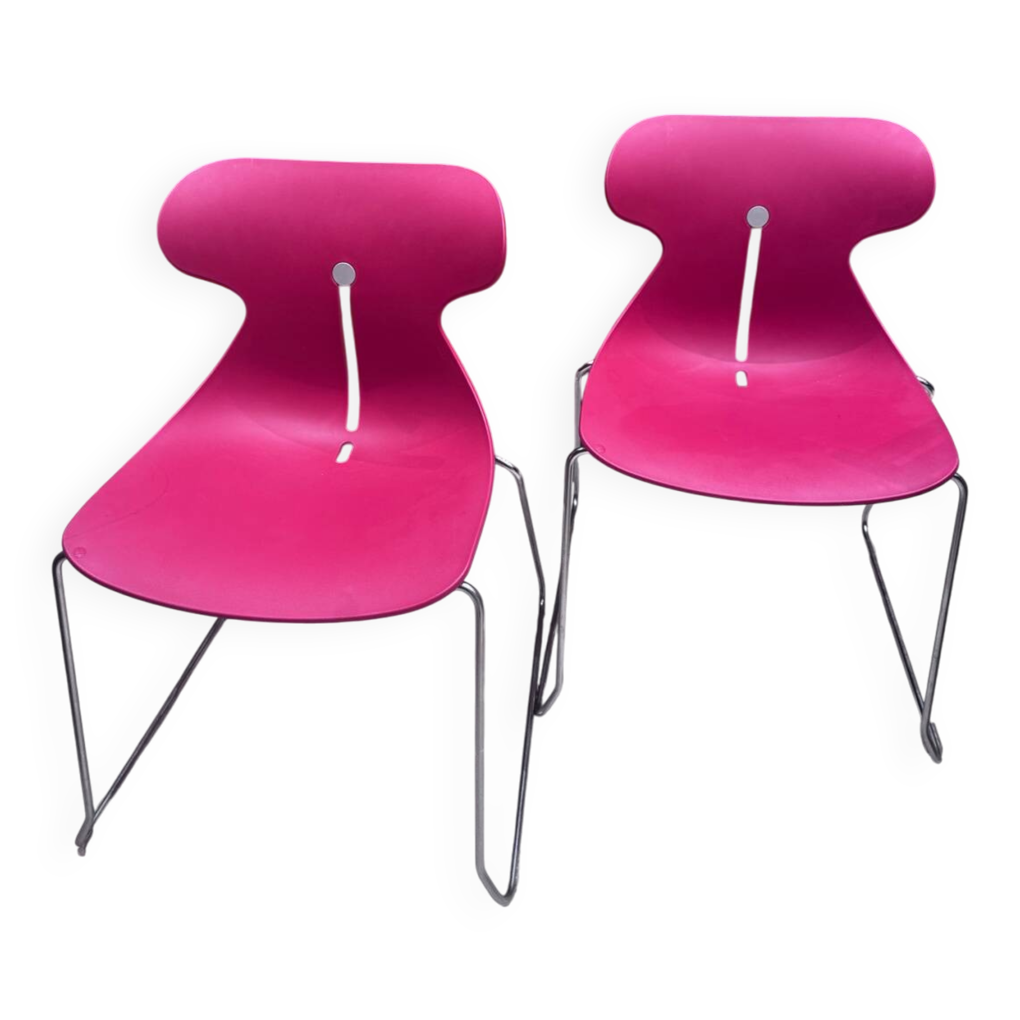 Pair of “Mariquita” designer chairs – sled base