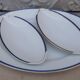 2 raviers and 1 dish old Limoges porcelain blue and gold fillets