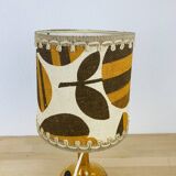 Amber bubble glass bottle lamp from the 70s