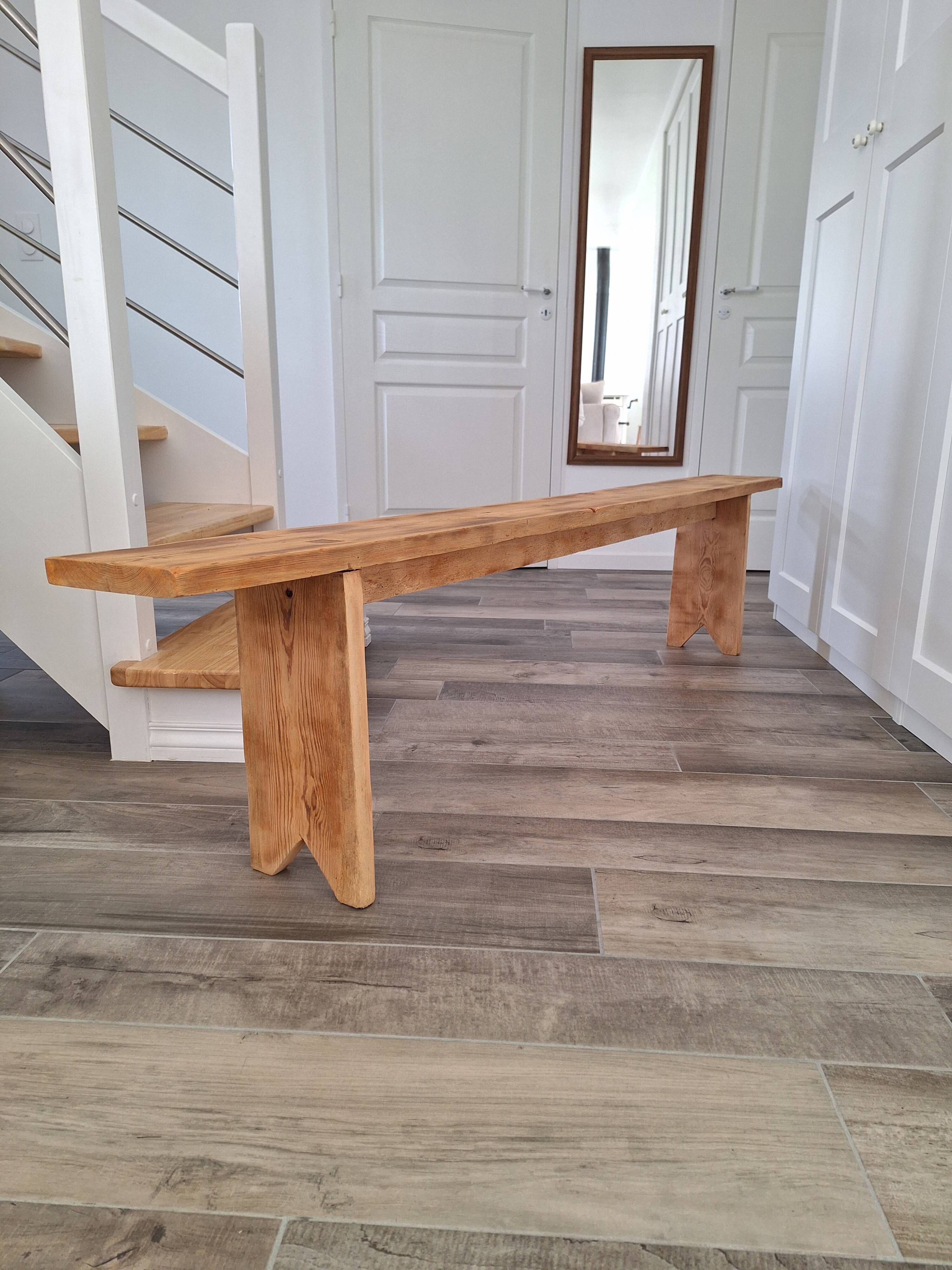 Large antique farmhouse bench in solid wood – 200 cm