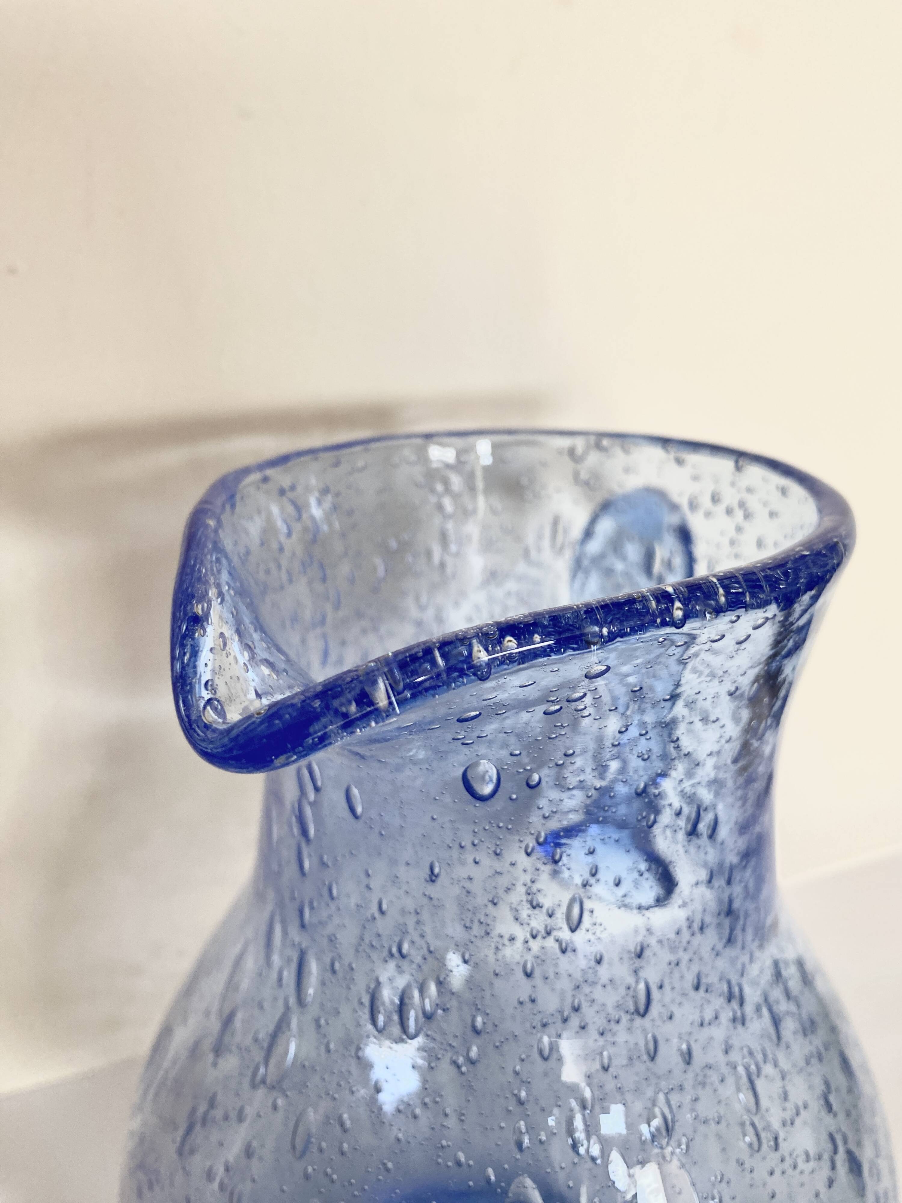 Biot bubble glass carafe signed