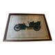 Screen-printed mirror of old car "1904 Mercedes 40" vintage 1970s