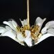Murano white glass petal chandelier
