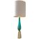 Green-sea brushed gold brass murano glass table lamp