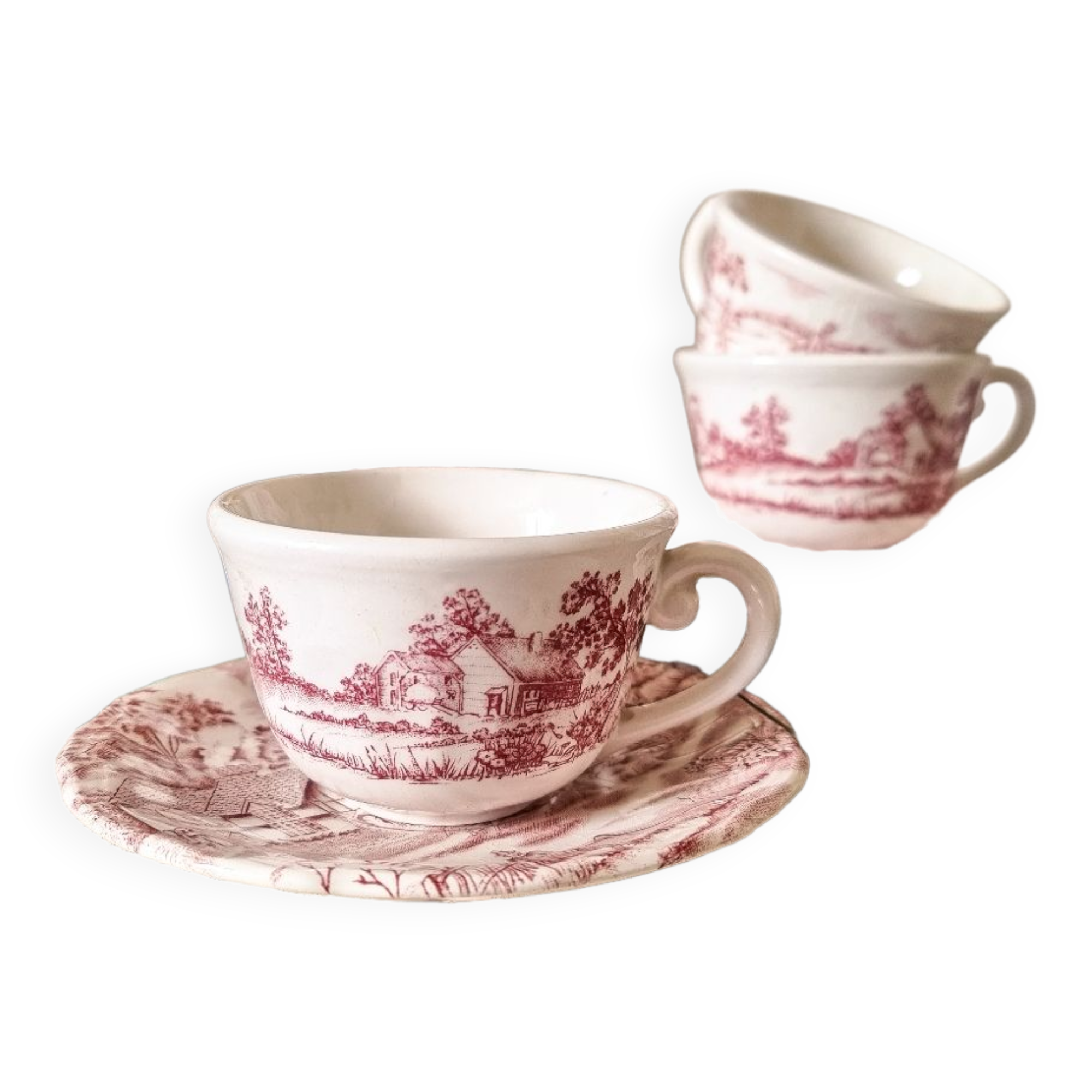 Cups, saucers and milk jug set
