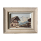Painting hsp bas relief mountain snow chalet signed f. raugel circa 1950/60